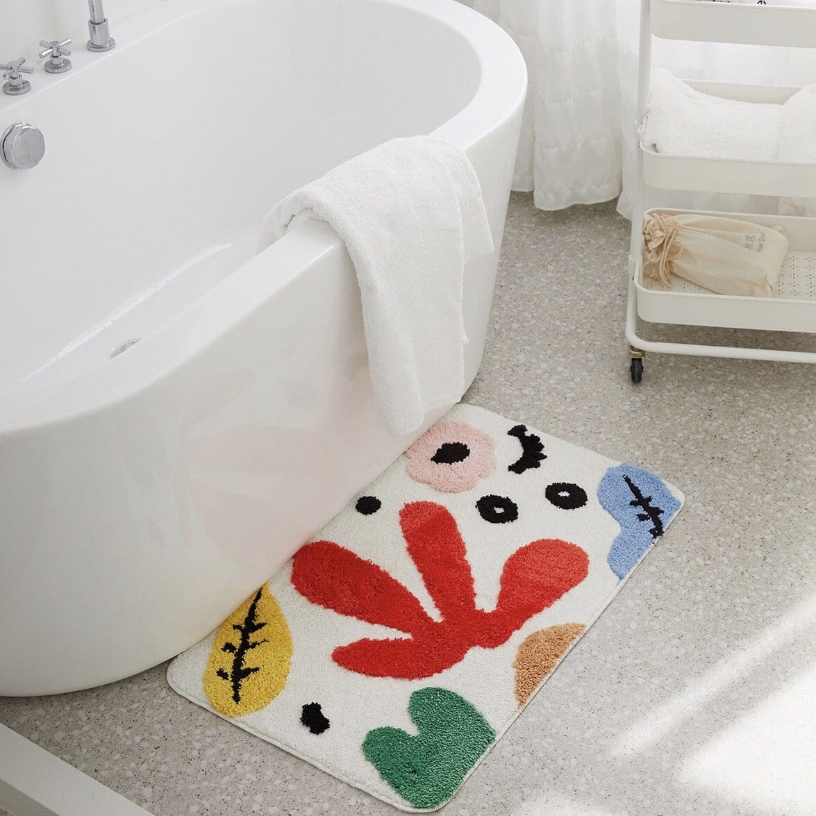 Colorful Abstract Boho Bath Mat