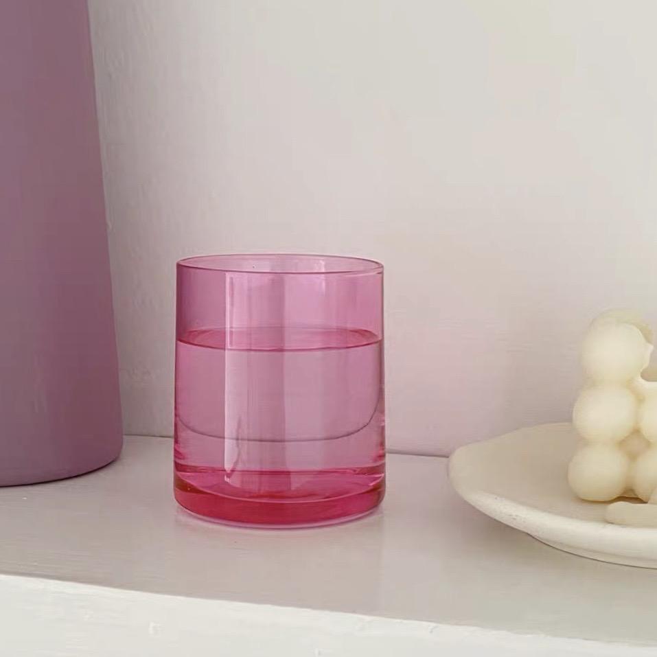 Transparent Pink Drink Glass