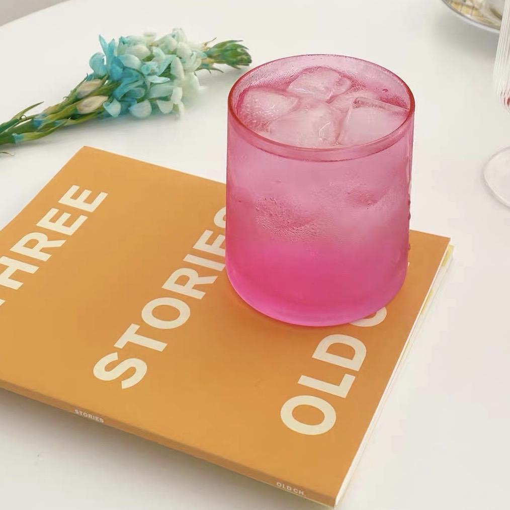 Transparent Pink Drink Glass