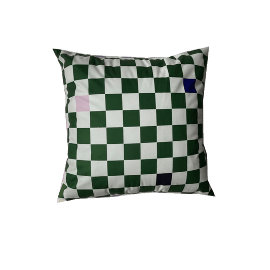 green checkered throw pillow