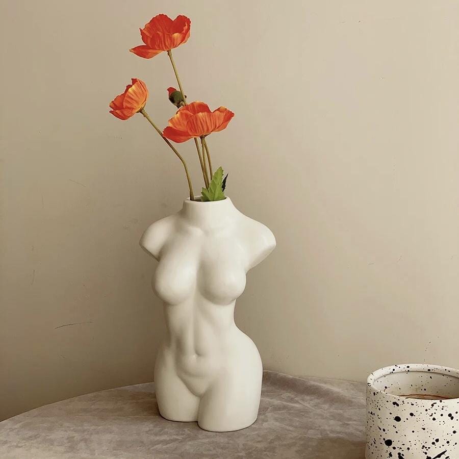 white nude body vase