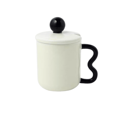 Wavy Handle Mug with Lid