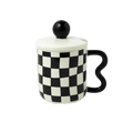 Checkered ceramic mug cup