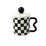 Load image into Gallery viewer, Checkered ceramic mug cup
