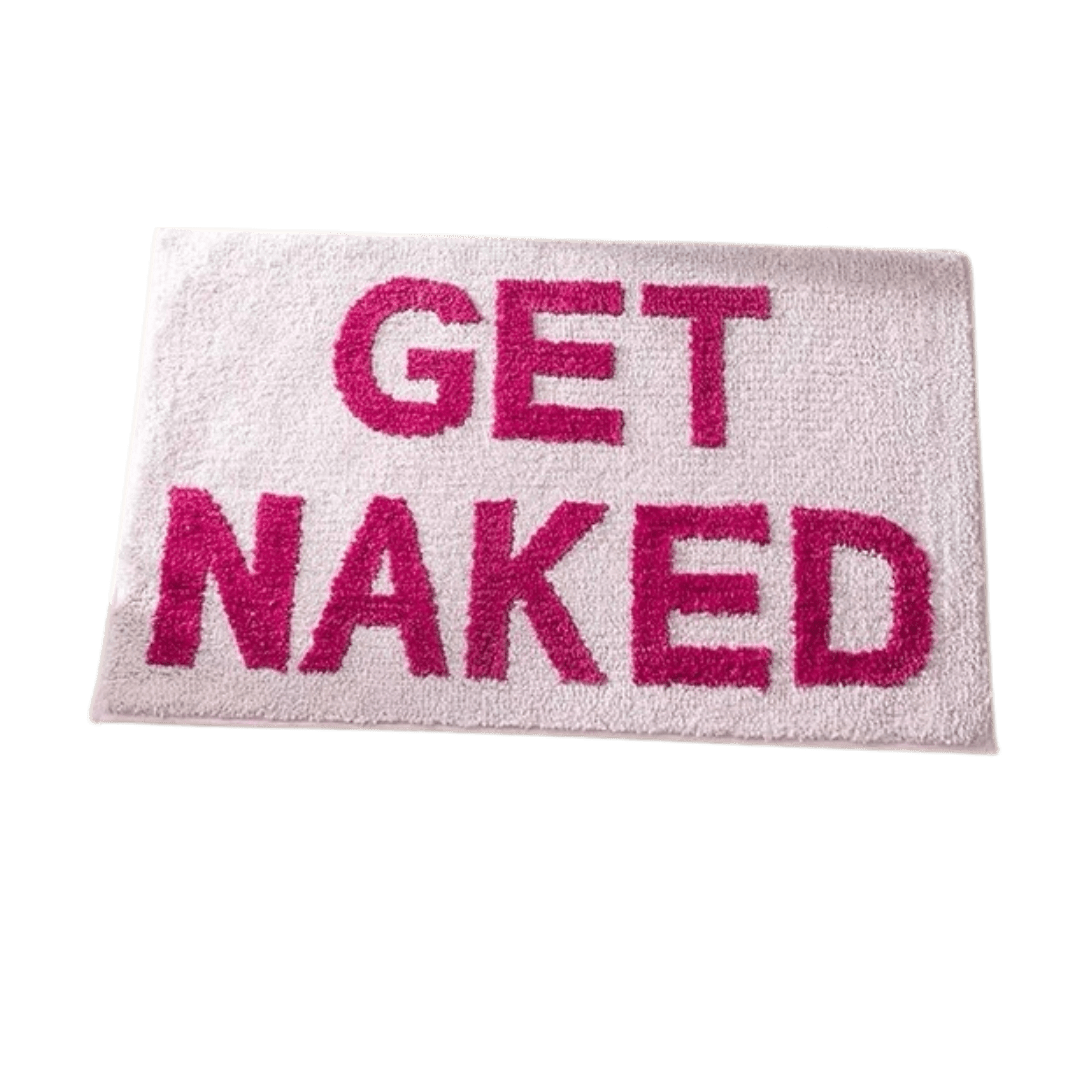 Pink Get Naked Bathroom Mat