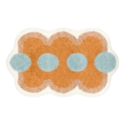 Orange Blue Funky Shaped Bath Mat