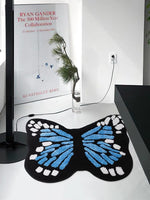 Load image into Gallery viewer, Blue Butterfly Shaped Bedroom Rug
