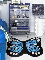 Load image into Gallery viewer, Blue Butterfly Shaped Bedroom Rug
