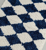 Load image into Gallery viewer, Blue White Checkered Bath Mat 2
