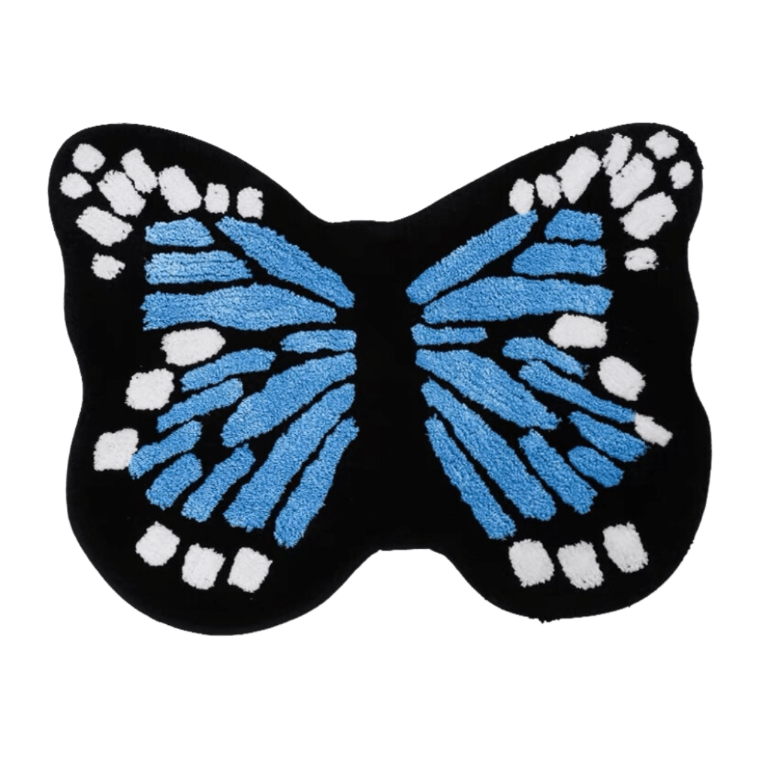 Blue Butterfly Shaped Rug