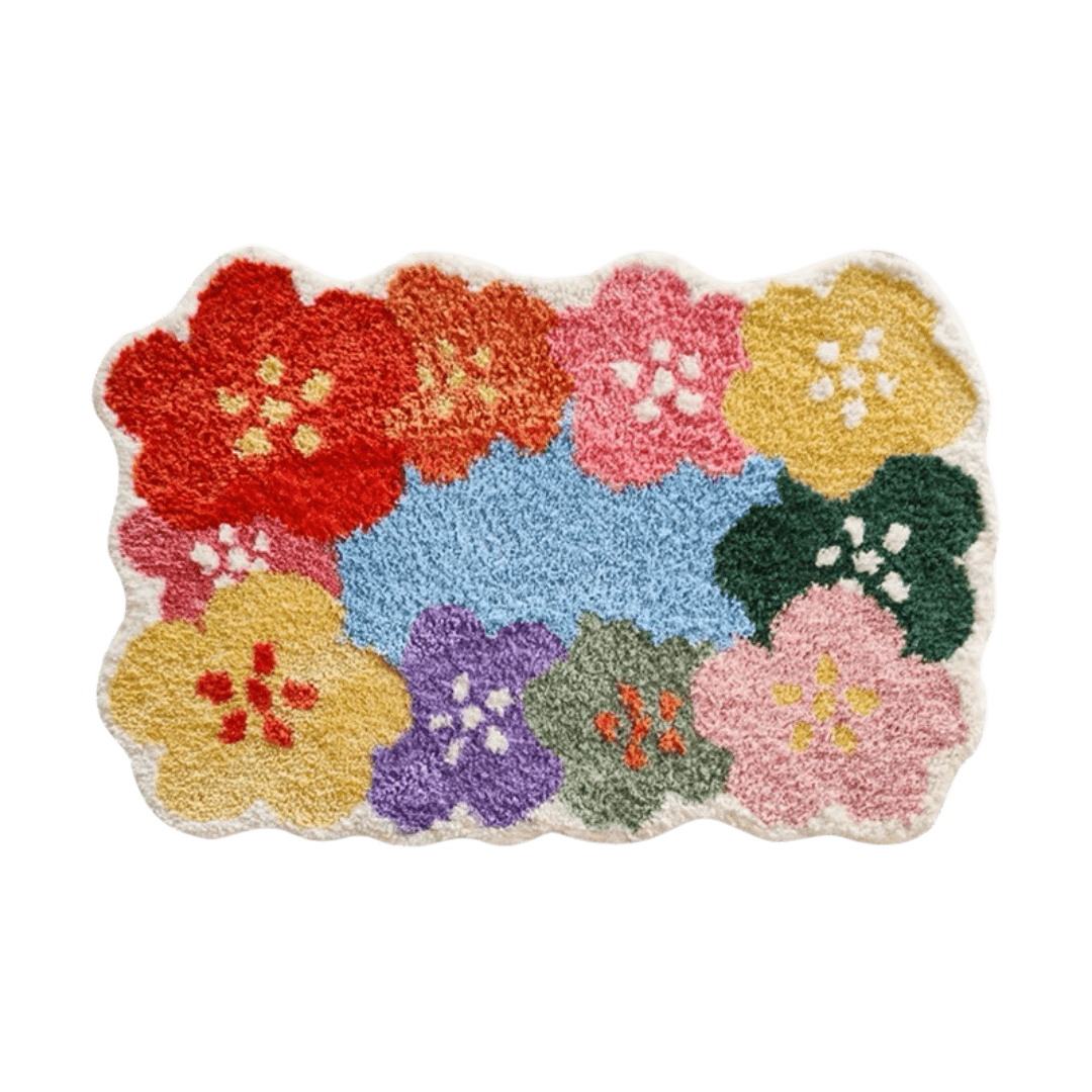 Colorful Flower Shaped Rug