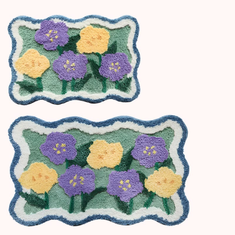 Cute Bath Mat with Flowers