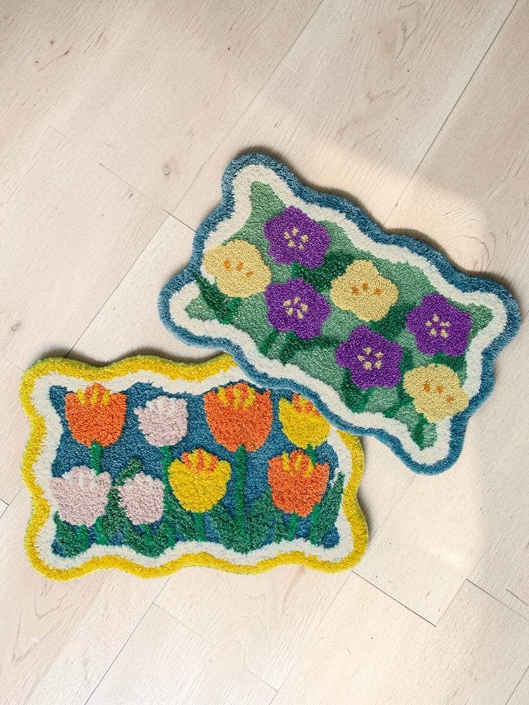 Cute Wavy Flower Rug