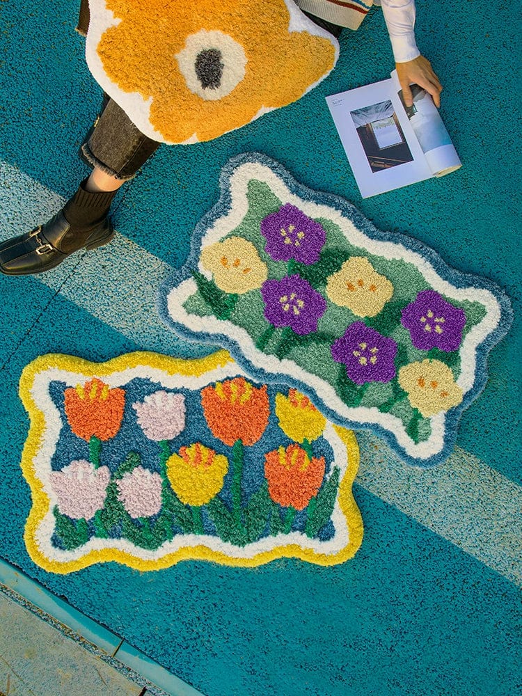 Cute Wavy Flower Rug