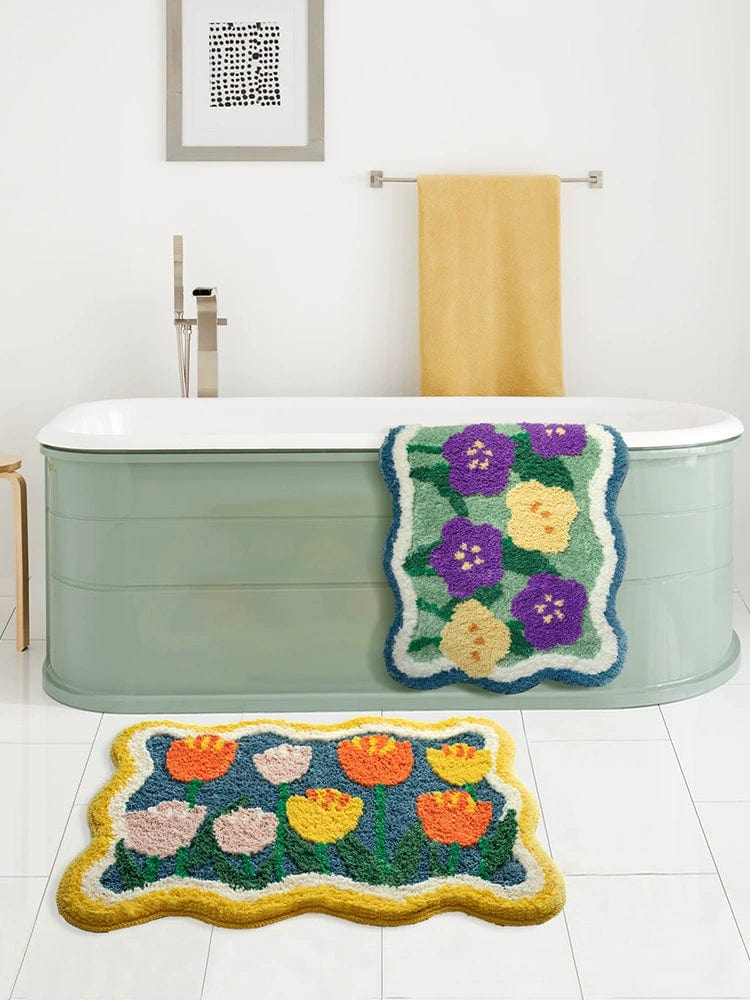 Cute Wavy Flower Rug