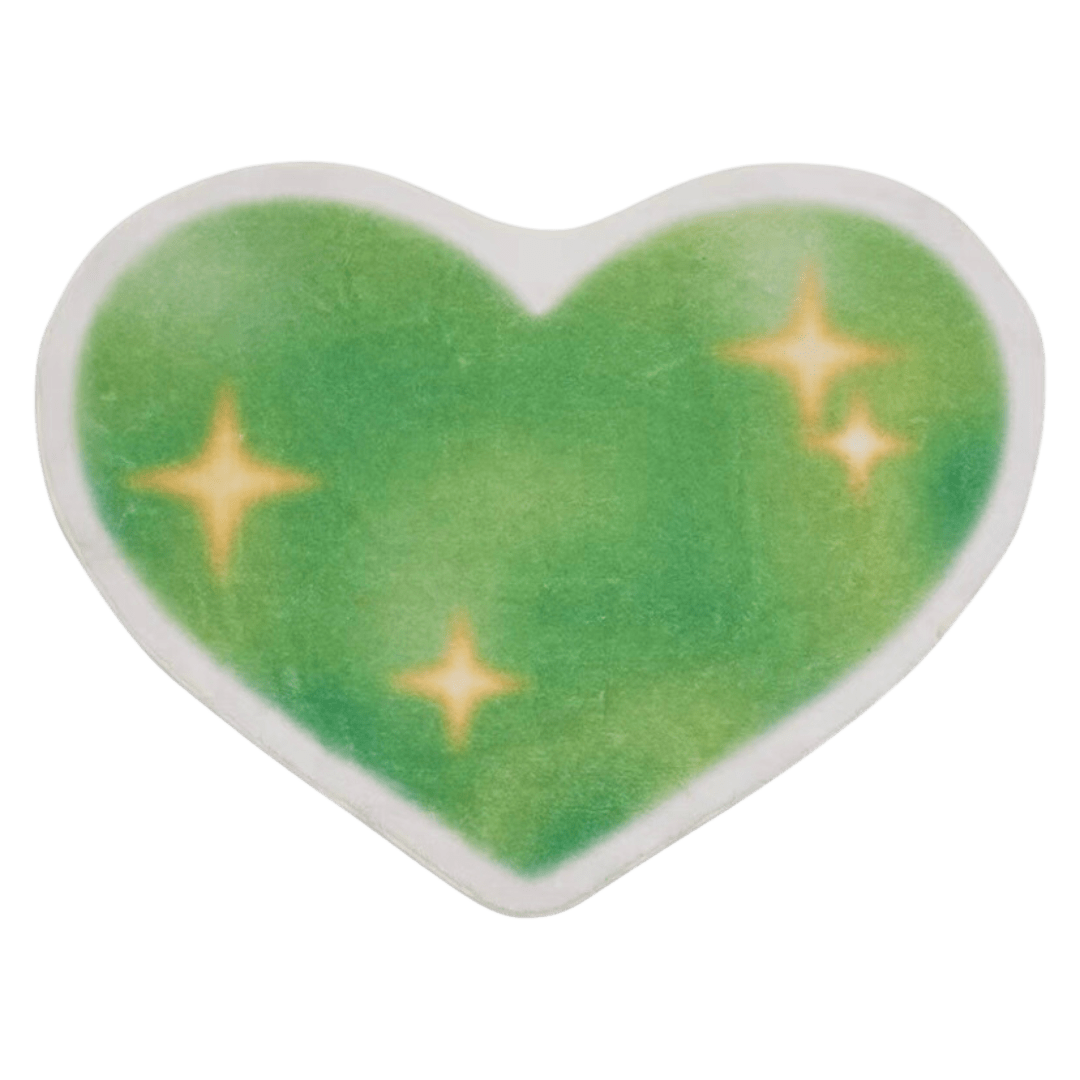 Green Heart Shaped Rug