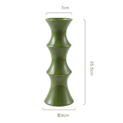 Green Bamboo Shaped Flower Vase