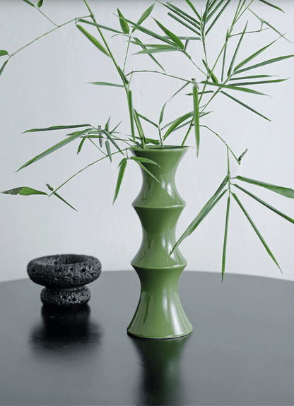 Green Bamboo Decorative Vase