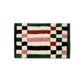 Green Retro Checkered Plaid Rug Bath Mat