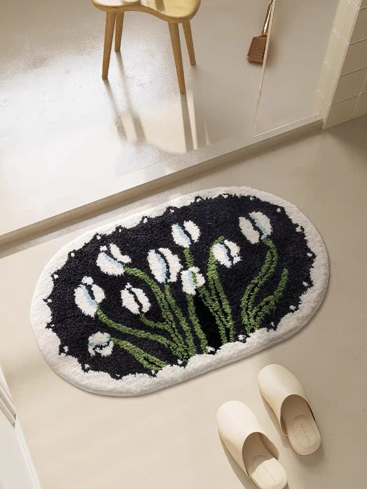 Cottagecore Floral Bath Mat Rug