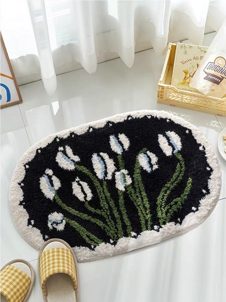 Cottagecore Floral Bath Mat Rug