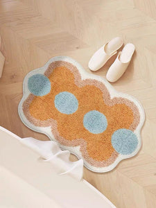 Orange Blue Funky Shaped Bath Mat