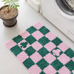Load image into Gallery viewer, Pink Green Checkered Bath Mat
