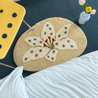 Decorative doormat with lily flower design