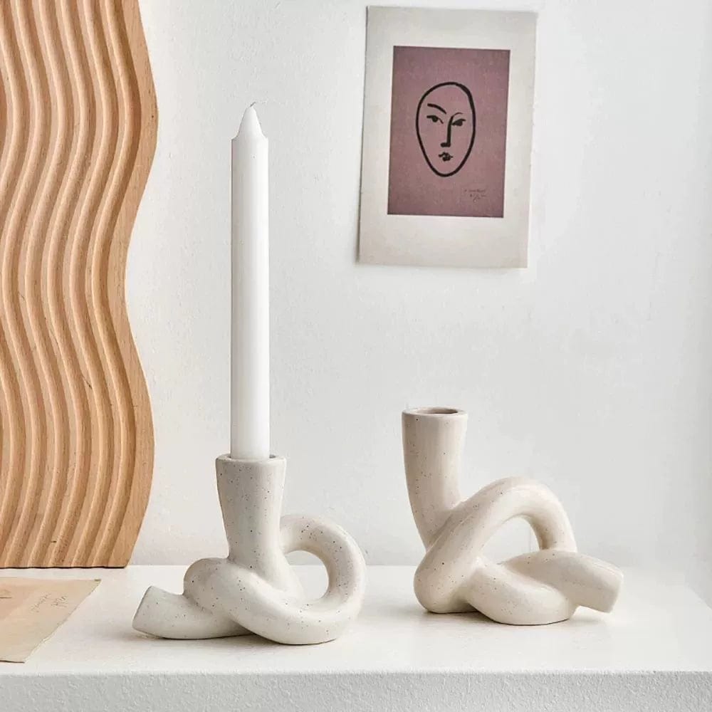 Minimal Wavy Nordic Candlestick Holder