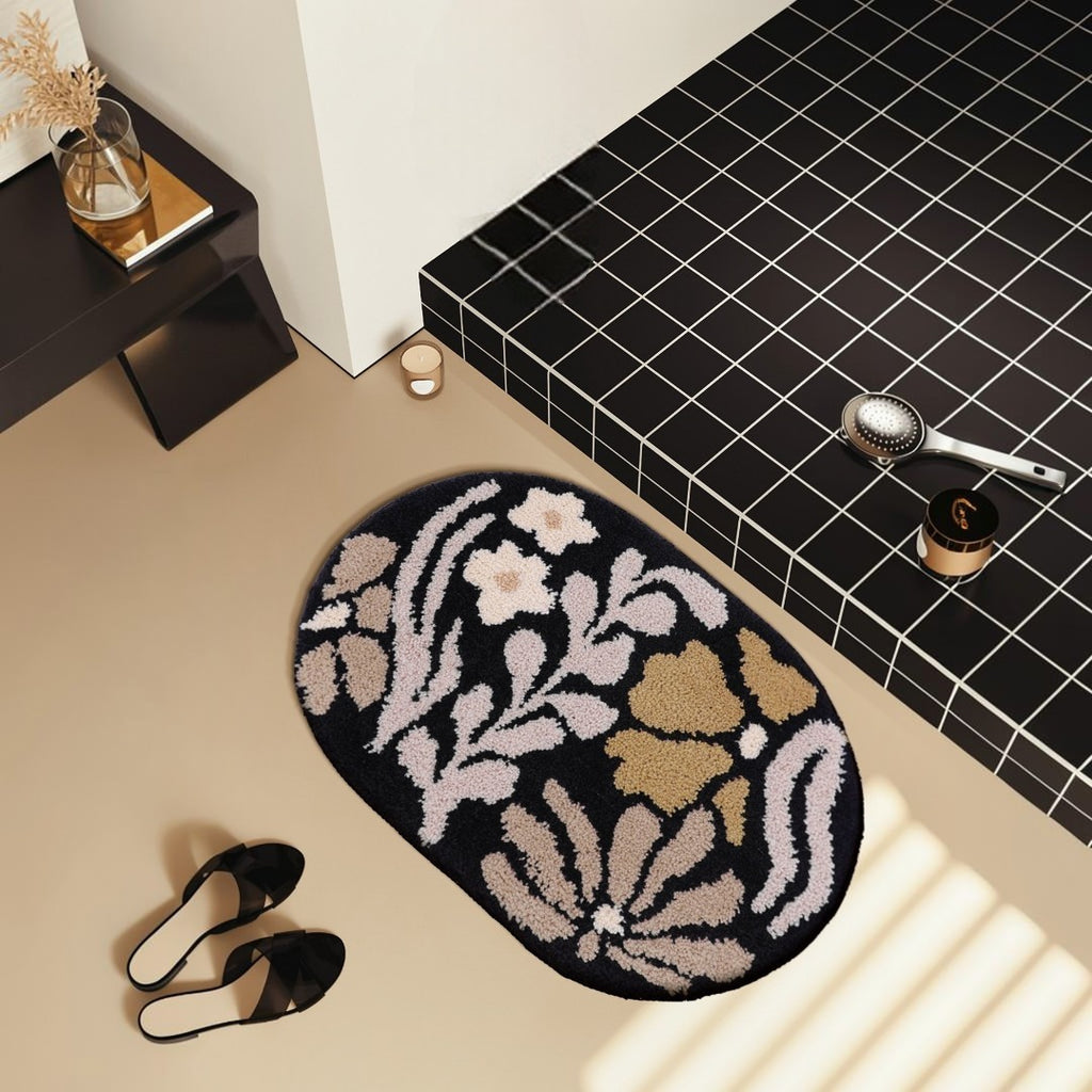 Vintage Style Floral Bath Mat