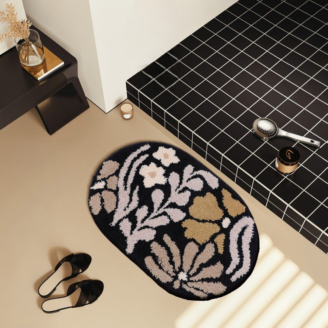 Vintage Style Floral Bath Mat