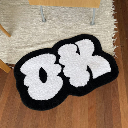 OK Bath Mat Rug with Saying