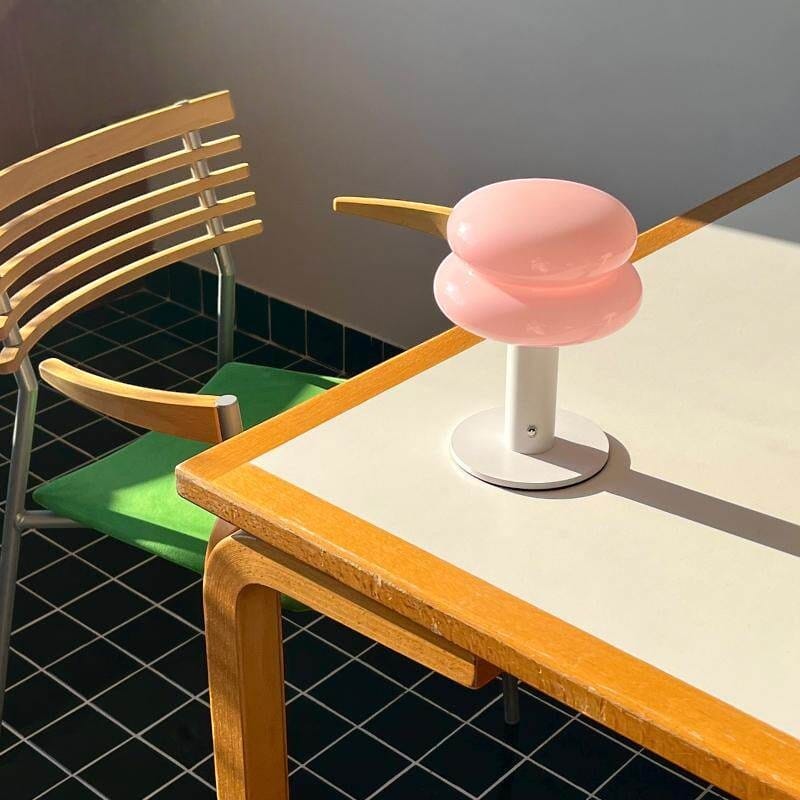 Pink mushroom macaroon lamp