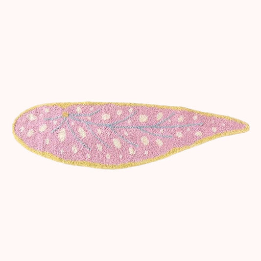 Pink Leaf Shaped Rug