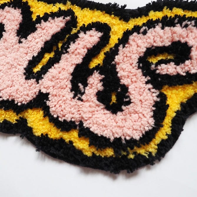 Pink and Yellow Saying Rug Fabulous Rug