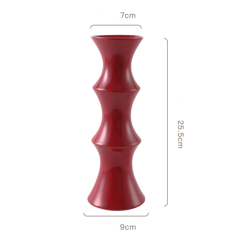 Red bamboo Vase