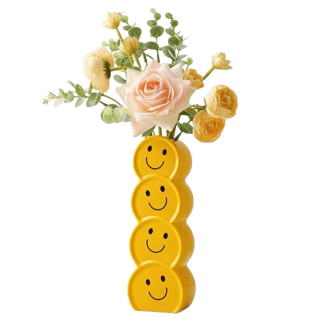 Yellow Smiley Face Vase