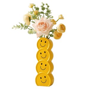 Yellow Smiley Face Vase