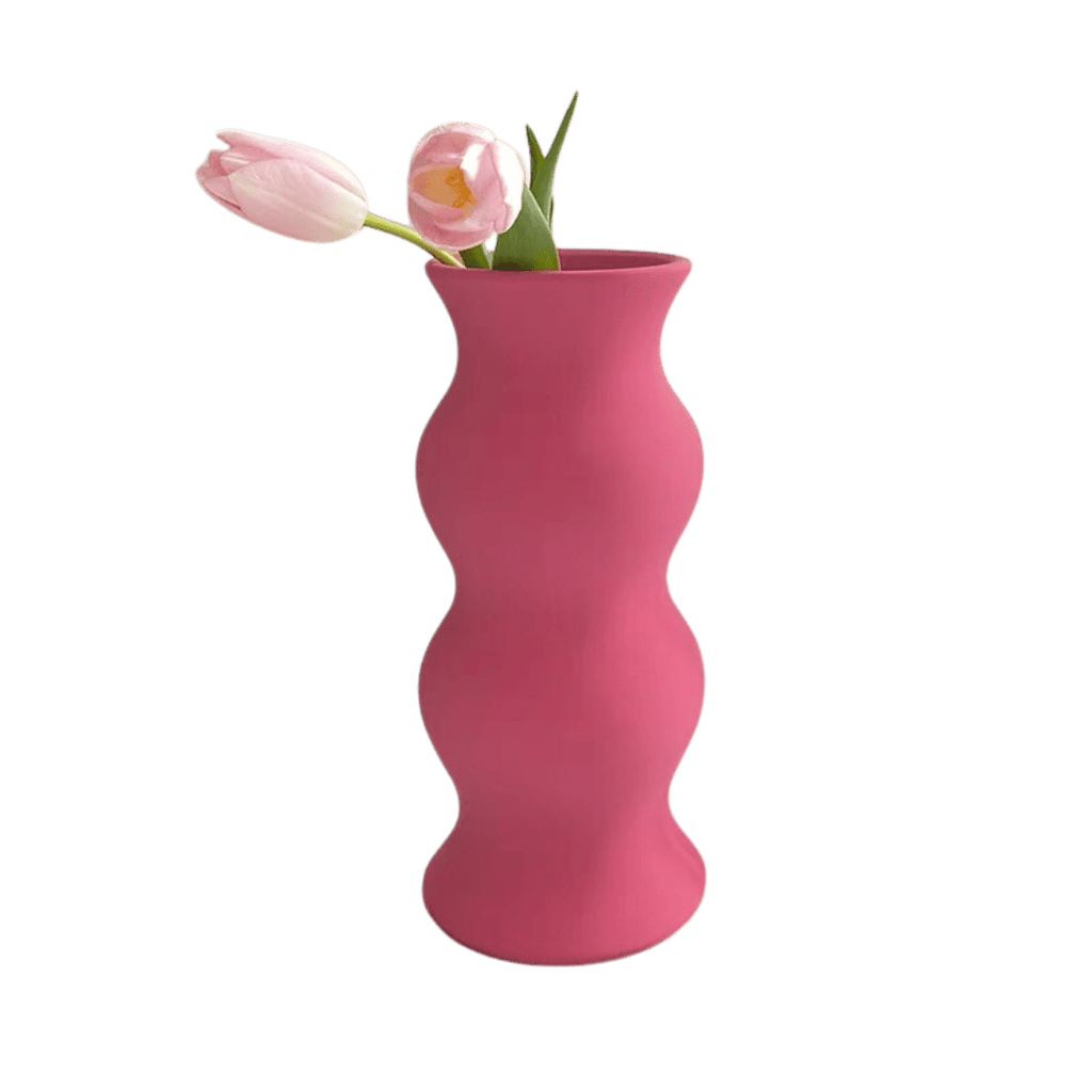 Pink Squiggly Flower Vase