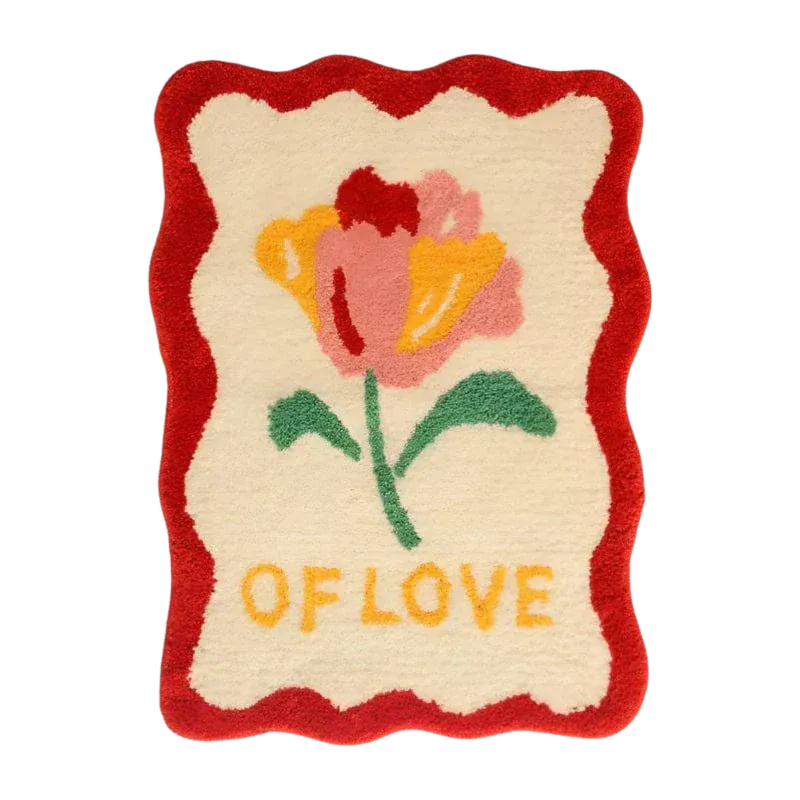 Cute Vintage Flower Wavy Rug