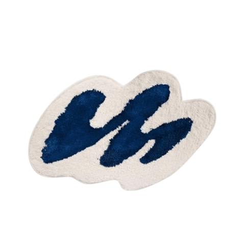 Blue Wavy Designer Bath Mat