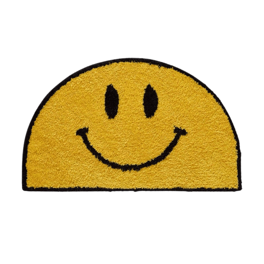 Yellow Smiley Bath Mat Rug