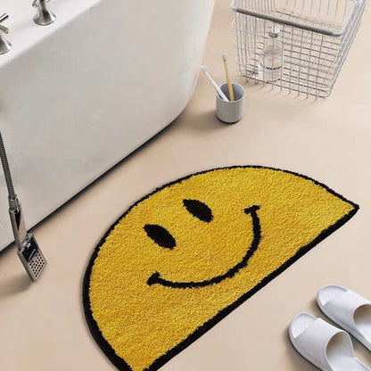 Yellow Smiley Bath Mat Rug