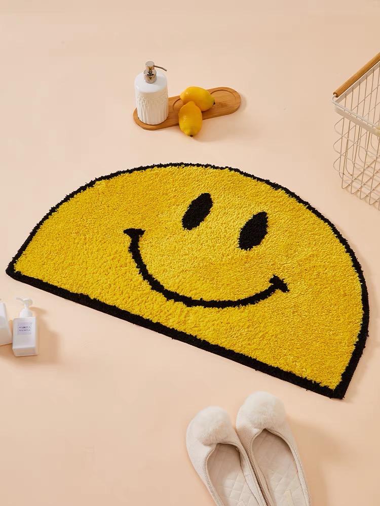 Yellow Smiley Bath Mat Rug 