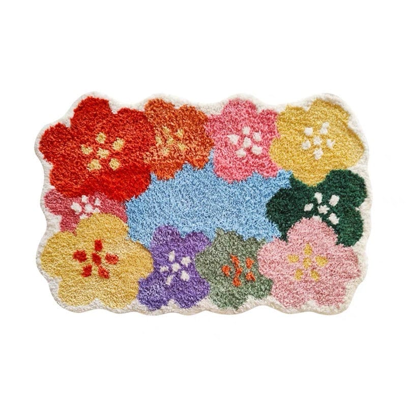 Colorful Flower Bath Mat Rug