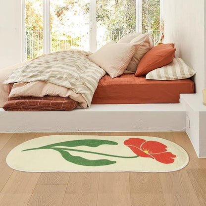 Red Flower Runner Rug