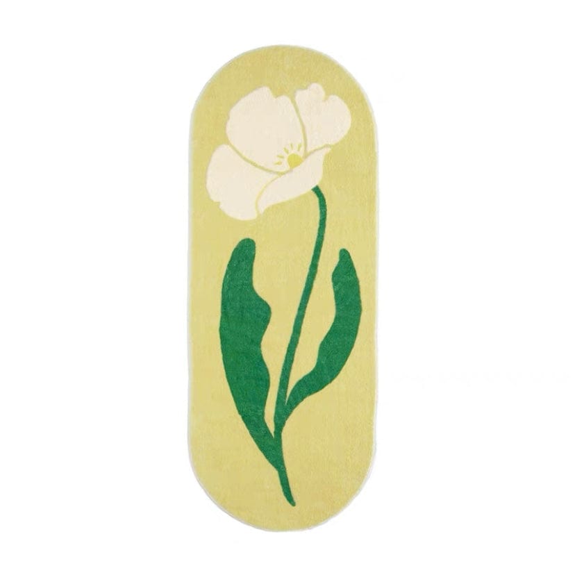 Yellow Floral Runner Rug