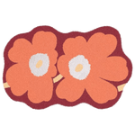 Load image into Gallery viewer, Orange Funky Flower Shaped Rug
