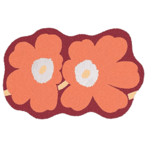 Orange Funky Flower Shaped Rug