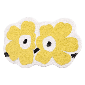 Yellow Funky Flower Shaped Bath Mat